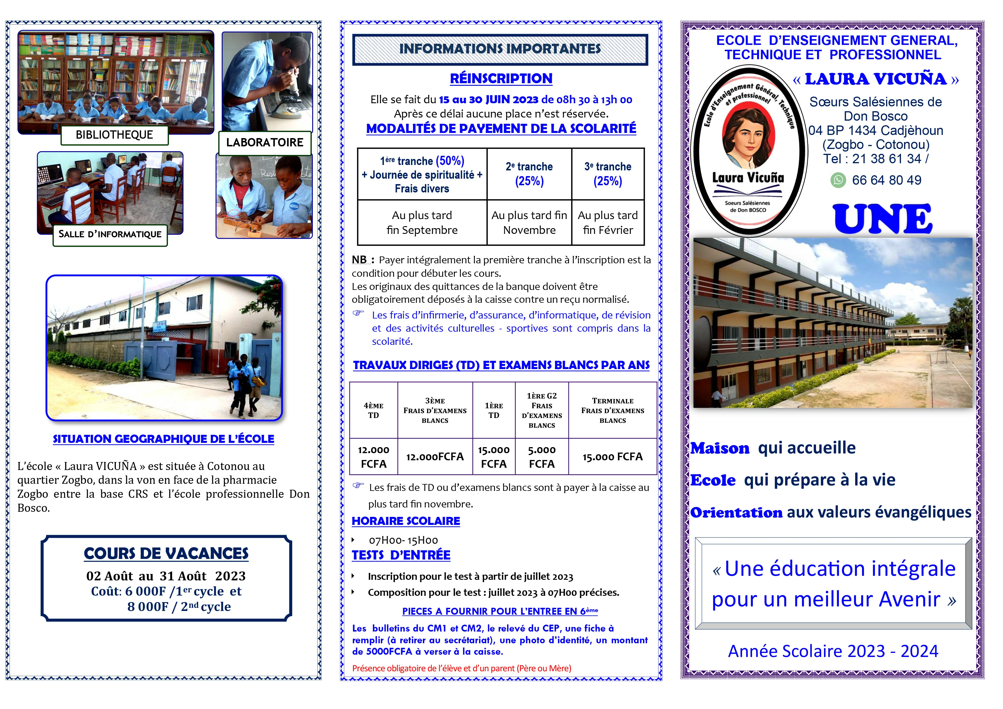 Prospectus enseignement général et technique