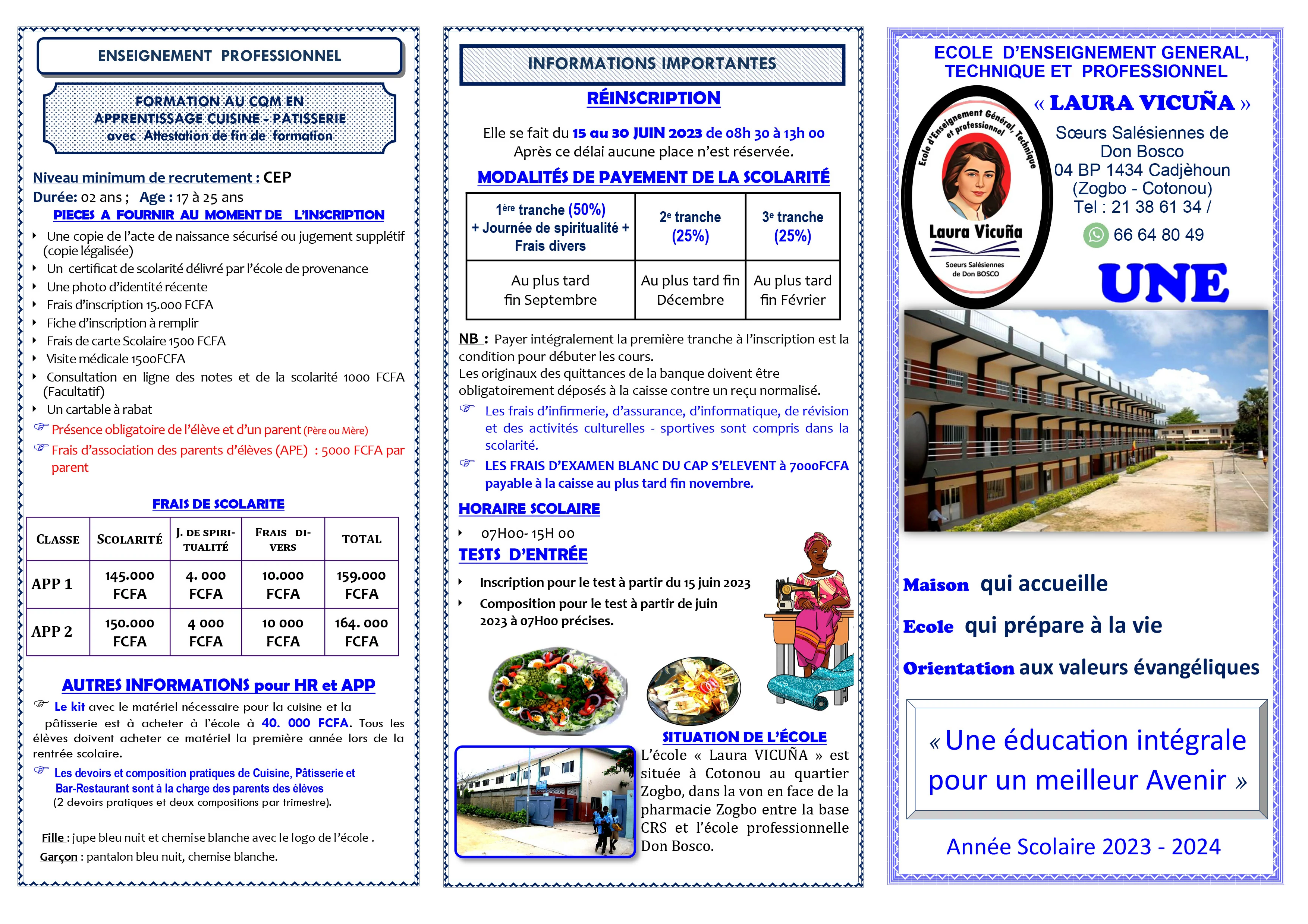 Prospectus enseignement professionnel